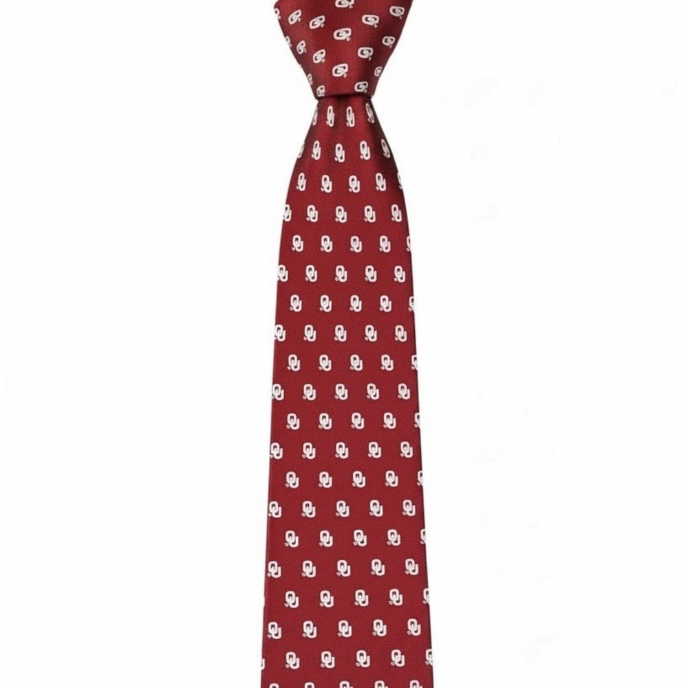 Vintage OU University Of Oklahoma Varsity Line By Neil Silk‎ Tie L: 57" W: 3.5"